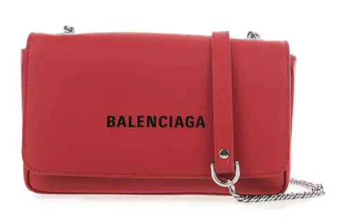 Balenciaga Cow Leather Shoulder Bag, Crossbody Bag Women's Red