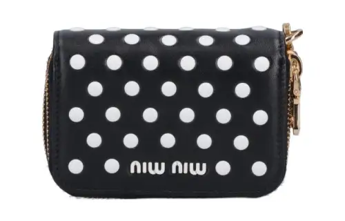MIU MIU Leather Wallet Mini Women's Black