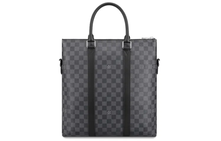LOUIS VUITTON Leather Tote Bag, Shopping Bag, Shoulder Bag, Handbag Men's Graphite