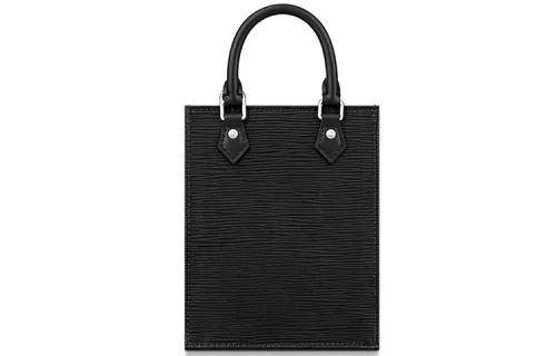 LOUIS VUITTON Petit Sac Plat Epi Leather Black