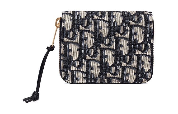 DIOR Saddle Canvas Card Holder, Coin Purse, Wallet Small Women's Blue