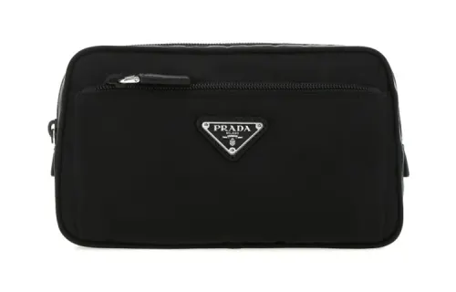PRADA Re Nylon Fabric Coin Pocket Coin Purse Men's Black