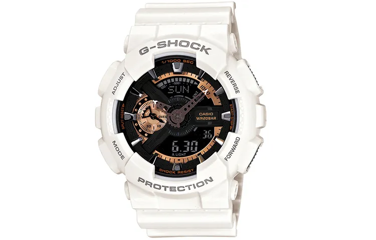 CASIO Men Liquid Crystal/Analog Dual Display Series Black Watch GA-110RG-7A