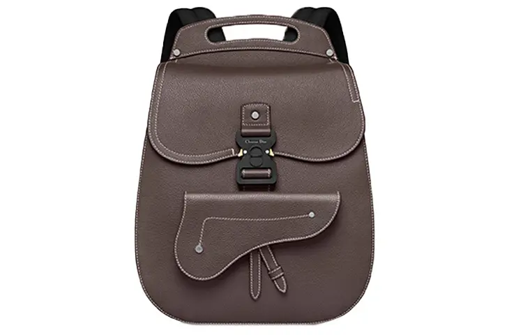 DIOR Grained Calfskin Backpack Men's Ebony Black