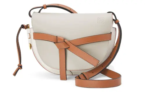 LOEWE Gate Calfskin Crossbody Handbag, Shoulder Bag Women's White