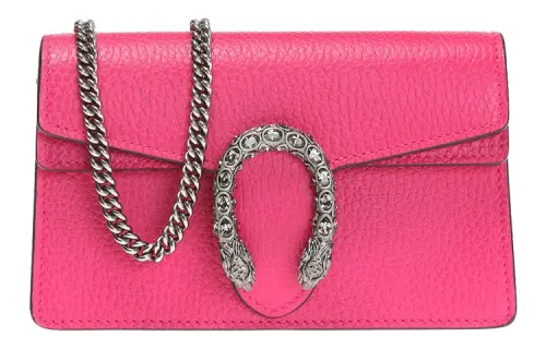 GUCCI Dionysus Leather Shoulder Bag, Crossbody Bag Extra Mini Women's Fuchsia