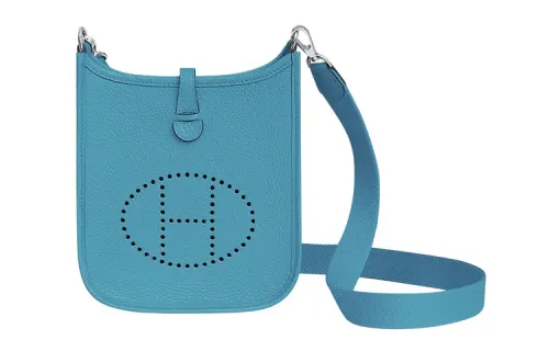 HERMES Evelyne Taurillon Clemence Cow Leather Crossbody Bag, Shoulder Bag Women's 1P Colvert Duck Green