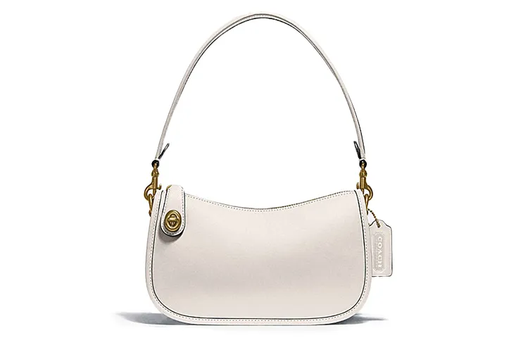 COACH Leather Shoulder Bag, Pochette, Crossbody Bag, Shoulder Bag Women's White