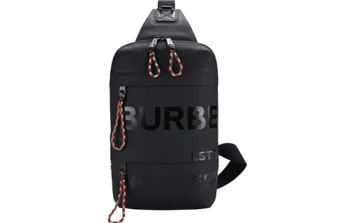Burberry Horseferry Print Coated Canvas Backpack Black