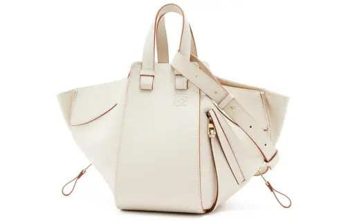 LOEWE Hammock Drawstring Calfskin Hammock Bag, Handbag, Shoulder Bag, Crossbody Bag Small Women's White