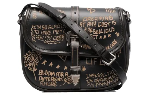 Golden Goose Calfskin Shoulder Bag, Crossbody Bag Men's Black