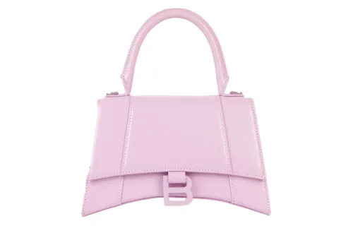 Balenciaga Hourglass Cow Leather Crossbody One Shoulder Handbag Women's Light Pink