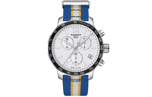 TISSOT Time Jog Collection Quartz Movement Men's Watches Watch 42mm White Dial Stainless Steel Case Nylon Strap