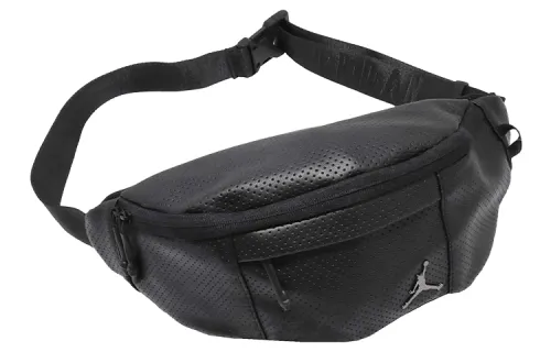 Jordan Leather Sling Bag, Crossbody Bag, Fanny Pack Regular Unisex Black