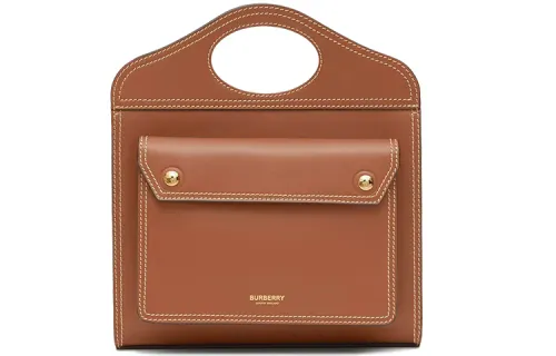 Burberry Leather Handbag Mini Women's Malt Brown