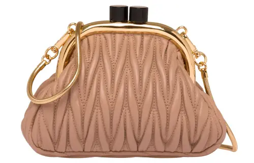 MIU MIU BELLE Soft Sheepskin Leather Handbag, Shoulder Bag Women's Cameo Brown Beige