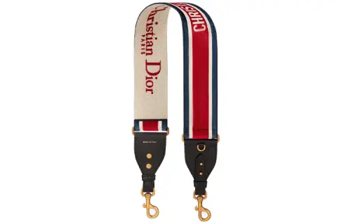 DIOR Cow Leather Bag Straps Women's Red/Blue/White