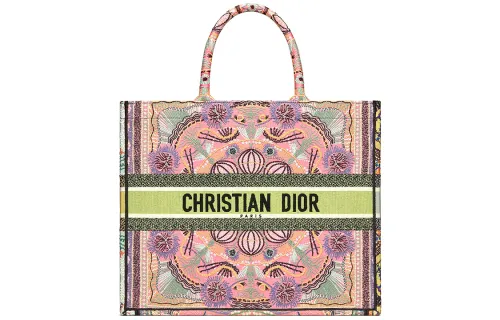 DIOR BookTote Embroidery Tote Bag, Shopping Bag, Handbag Women's Multicolor