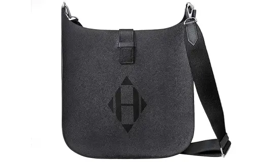 HERMES Evelyne Sellier Cow Leather Crossbody Bag, Shoulder Bag Regular 33 Women's Black