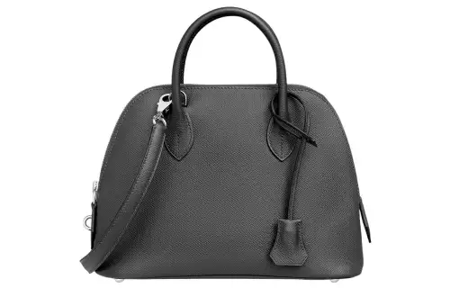 HERMES Bolide Epsom Calfskin Bowling Bag, Shoulder Bag, Handbag Women's 89 Noir Black