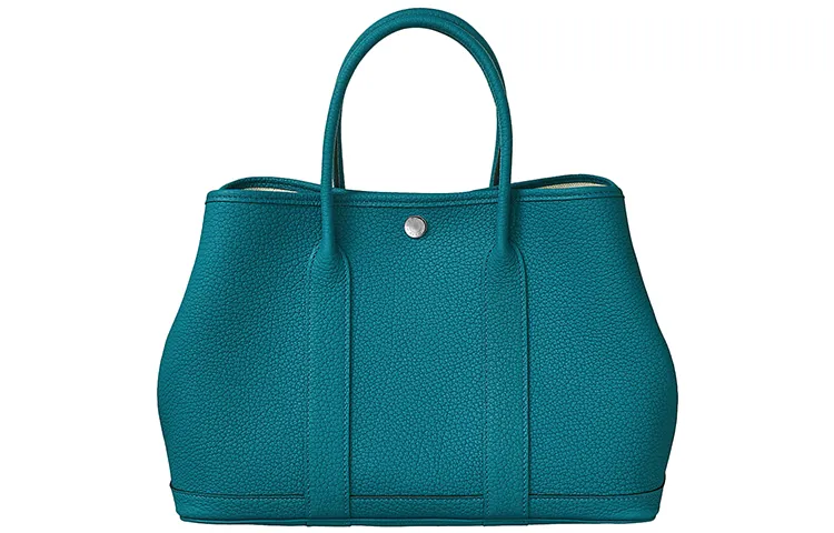 HERMES Garden Party Negonda Calfskin Handbag 30 Women's 7C Cobalt Blue