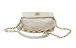 CHANEL Gabrielle Lambskin Crossbody Bags Small Women's White