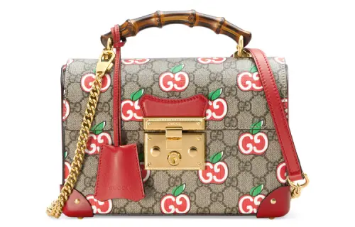 GUCCI Padlock Canvas With Leather Box Bag, Chain Shoulder Bag, Crossbody Bag, Handbag Small Women's Beige/Ebony