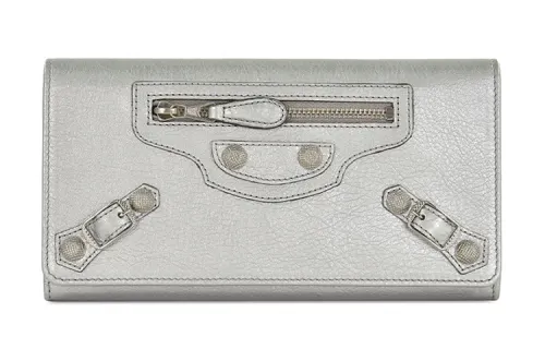 Balenciaga Sheepskin Wallet Women's Silver