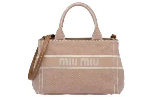 MIU MIU Denim Shoulder Bag, Handbag Women's Beige