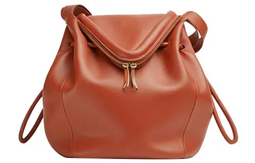 Bottega Veneta Beak Cow Leather One Shoulder Handbag Women's Maple Leaf Brown