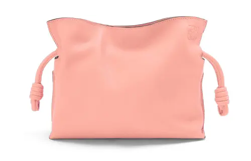 LOEWE Flamenco Solid Color Nappa Cow Leather Clutch Mini Women's Pink