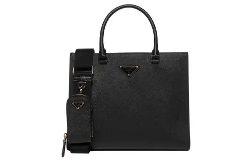 PRADA Calfskin Tote Bag, Shopping Bag, Shoulder Bag, Handbag Women's Black