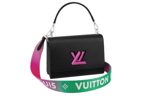 LOUIS VUITTON Twist Mm Epi Grained Leather Black/Pink/Green Gradient