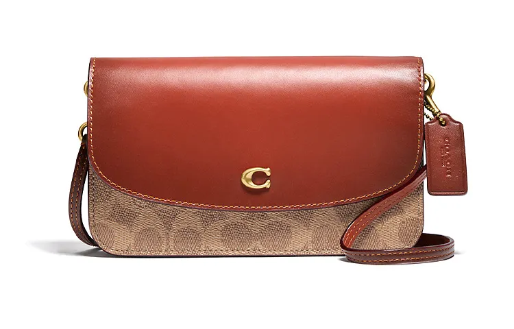 COACH Hayden Canvas With Leather Crossbody Bags Small Women's Brass/Tan Rusty
