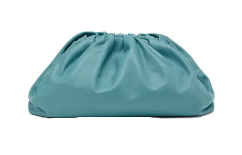 Bottega Veneta Cow Leather Clutch Women's Aqua Green