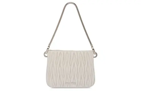 MIU MIU Leather Crossbody Bag, Shoulder Bag Women's White