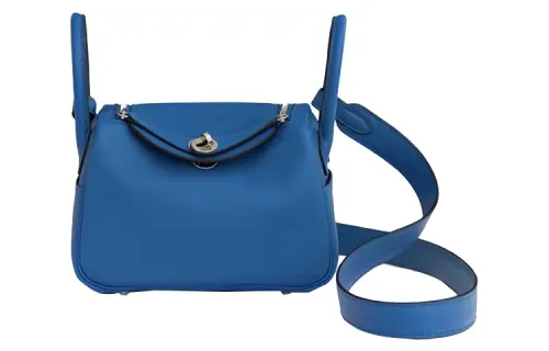 HERMES Lindy Swift Calfskin Handbag 19 Women's French Blue & Sapphire Blue