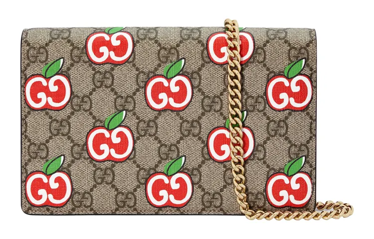 GUCCI Canvas With Leather Wallet, Shoulder Bag, Crossbody Bag Women's Ebony/Red
