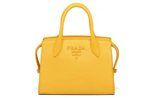 PRADA Detachable Strap Saffiano Leather Handbag, Shoulder Bag, Crossbody Bag Women's Yellow