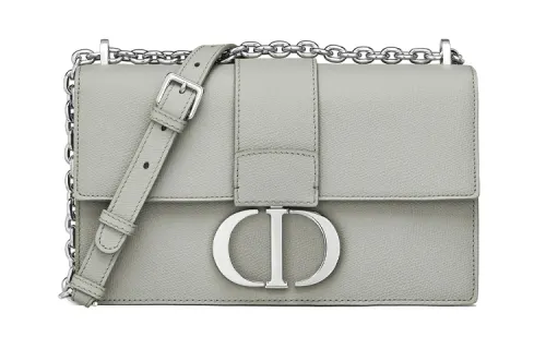DIOR 30 Montaigne Grain Calfskin Box Bag, Crossbody Bag, Shoulder Bag Women's Gray