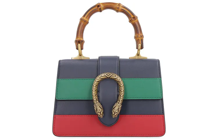 GUCCI Dionysus Multicolor Leather Shoulder Bag, Crossbody Bag, Handbag Mini Women's Dark Blue/Green/Red