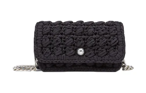 Bottega Veneta Cotton Shoulder Bag Women's Black