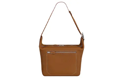 HERMES Cityslide Cow Leather Crossbody Bag, Shoulder Bag Women's 37 Gold Brown