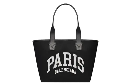 Balenciaga Cow Leather With Cotton Tote Bag, Shopping Bag, Shoulder Bag, Handbag Large Women's Black