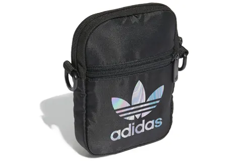 Adidas Originals Trefoil Polyester Cell Phone Pouch, Small Square Bag, Shoulder Bag, Crossbody Bag Regular Unisex Black