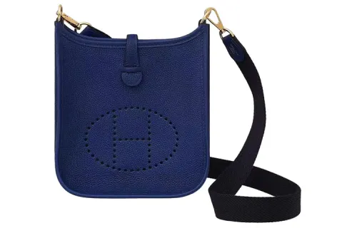 HERMES Evelyne Maurice Bullock Leather Crossbody Shoulder Bag 16 Women's Sapphire Blue/Dye Blue