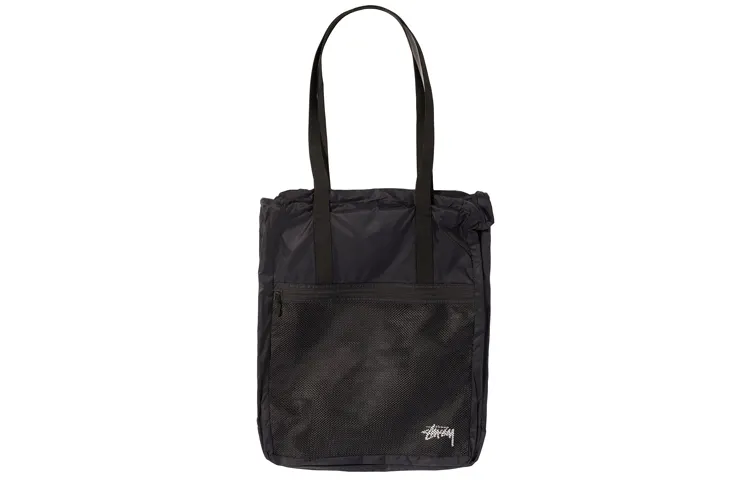 Stussy Nylon Fabric Travel Bag Handbag Unisex Black