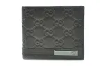 GUCCI Leather Wallet Men's Gray