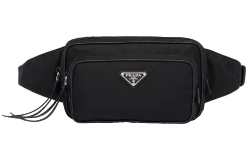 PRADA Nylon Fabric Fanny Pack Men's Black