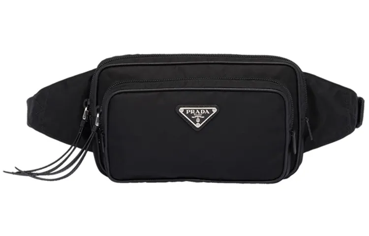 PRADA Nylon Fabric Fanny Pack Men's Black